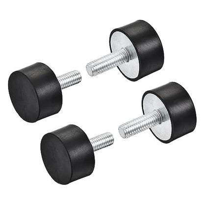uxcell M8 Rubber Mounts, 4pcs Male Thread Vibration Isolator Shock Absorber, for Garage Motor Air Compressor Car Boat Bobbins, D30mmxH15mm - size: M8xD30mmxH15mm