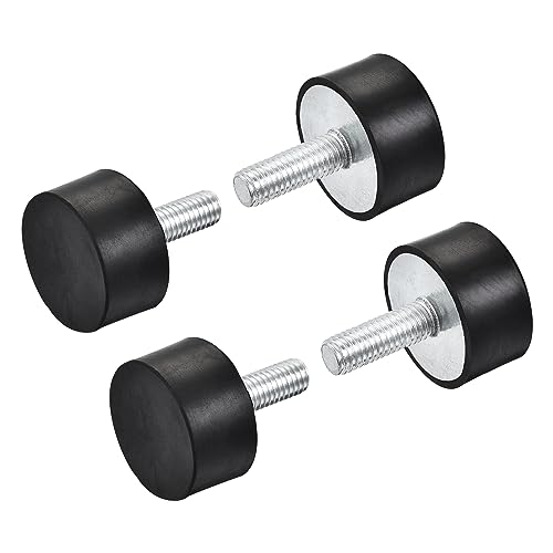 uxcell M8 Rubber Mounts, 4pcs Male Thread Vibration Isolator Shock Absorber, for Garage Motor Air Compressor Car Boat Bobbins, D30mmxH15mm - size: M8xD30mmxH15mm