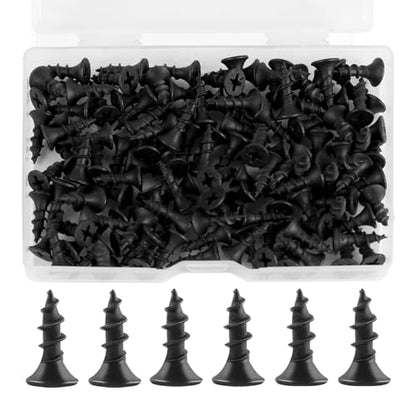 #8 x 5/8 Inch Flat Head Wood Screws, 166 Pcs Black - color: Black 166 Pcs