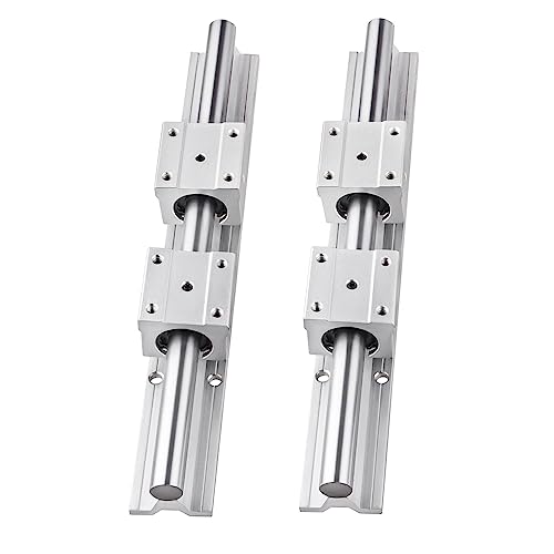 Linear Rail SBR12-600mm 2 Set Linear Rail Guide + 4X SBR12UU Bearing Block for 12mm Slotted Bearings for CNC - size: 600mm, style: SBR12