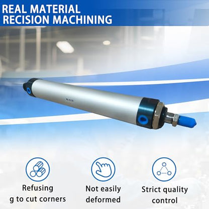 CG WEITENG Pneumatic Mini Pneumatic Cylinder MAL Single Rod Aluminum Double Acting Pneumatic Cylinder 40mm Bore 200mm Stroke(MAL40x200) - color: MAL-40 mm, size: 200 mm