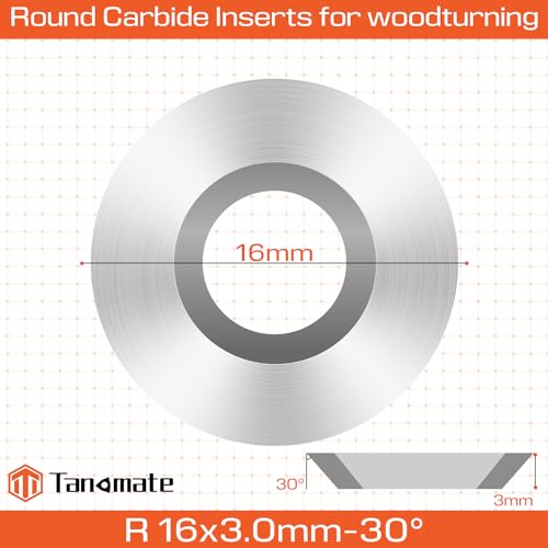 Ci0 16mm Round Replacement Carbide Inserts for Woodturning, 10 pcs - size: RΦ16x3-30°