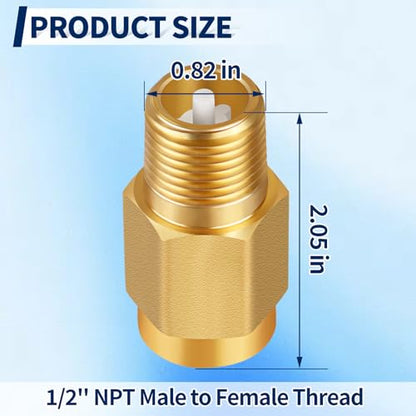 RV Water Heater Backflow Preventer, 1/2" NPT Male to Female Thread Hot Water Heater Check Valve, Lead-Free Brass Plumbing Backflow Check Valve for RV, Camper, Motorhome, Trailer - style: Male to Female/1