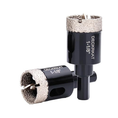 1-1/8 Inch Diamond Hole-Saw Bits with Pilot Drill Bit - 2pc 1-1/8" Diamond Tipped Tile Hole Saws with Guiding Bit Accurate Drilling for Porcelain Tile Ceramic Pottery Granite Stone Glass Bottles 28mm - size: 1-1/8”