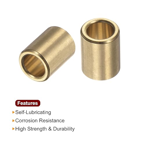 HARFINGTON 2pcs Sleeve Bearings 1/4" Bore 3/8" OD 1/2" Length Wrapped Oilless Bushing Brass Alloy for Transmission Conveyor Systems - size: 1/4" x 3/8" x 1/2"