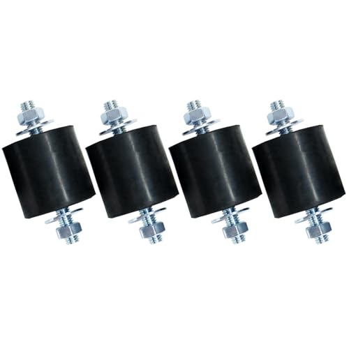 Yarssihha 4 Pack M8 Anti-Vibration Rubber Isolator Mounts, 40x40mm Rubber Studs Shock Absorber, Cylindrical Vibration Isolators for Diesel Engines, Air Compressors, Vibration Motor - size: D40*H40mm