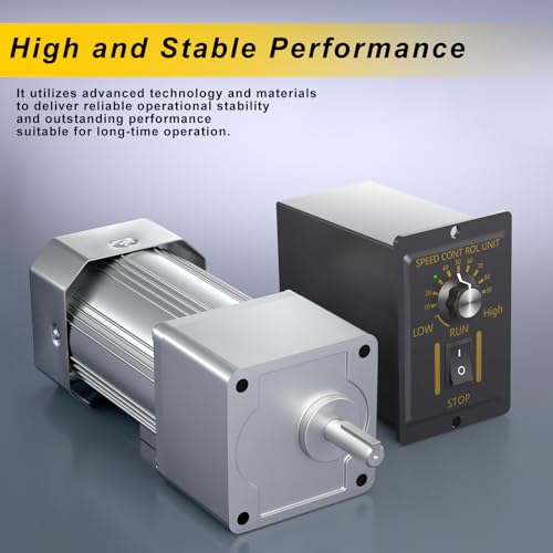 High Torque 200W Electric AC Gear Motor, 110V Reversible Gear Reducer Motor, Single-Phase Variable Speed Motor 75RPM Output Shaft Dia 18mm with AC Governor for Industry - size: 75RPM