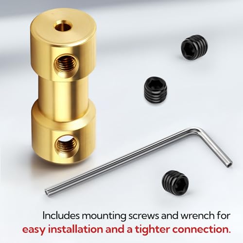 10pcs 2.3mm to 3mm Shaft Coupler, Brass Set Screw Couplings, Motor Shaft Coupler - size: 2.3mm to 2mm