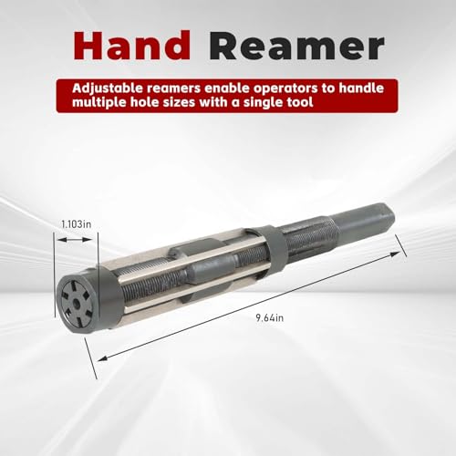findmall Hand Reamer HSS 29.5-33.5mm/ 1-3/16-1-5/16 Inch Adjustable Hand Reamer Straight Flute Square End 6 Blades Reamer