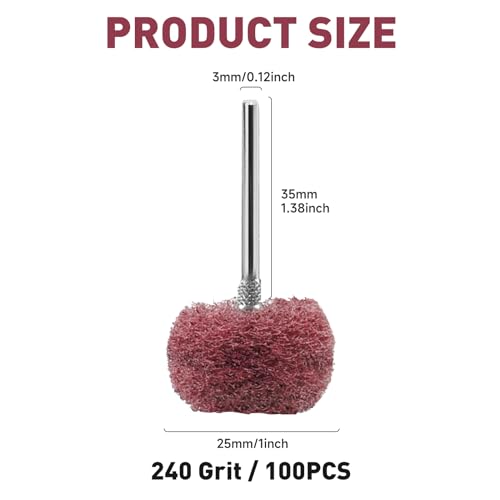 100 PCS Abrasive Buffing Wheel, 1 Inch Polishing Kit 240 Grit - style: Red 240 Grit 100pcs