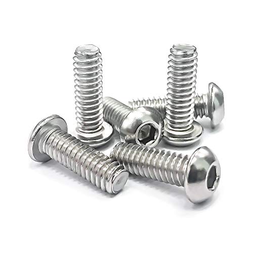 1/4-20 x 1 Button Head Socket Cap Bolts Screws, 304 Stainless Steel 18-8, Allen Hex Drive, Bright Finish, Fully Machine Thread, Pack of 25 - size: 1/4-20 x 1