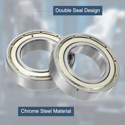 uxcell 8 Pack 6903ZZ Deep Groove Ball Bearings, 17x30x7mm Chrome Steel Double Shield Bearing for Electric Motor, Home Appliances, Garden Machinery, (ABEC5) - size: 6903ZZ