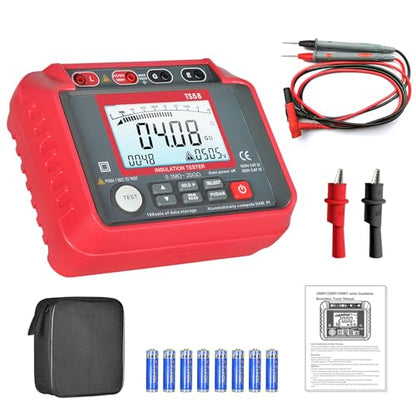 Megohmmeter 1000V Megaohm Meter 20GΩ Insulation Tester, AIOMEST Megohmeter - color: red