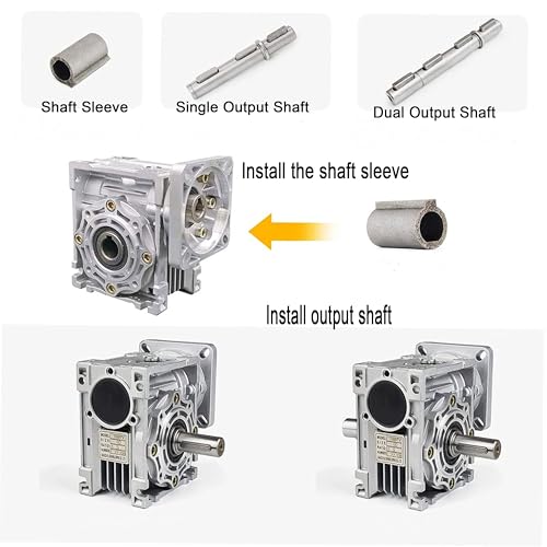 Worm Gear Gearbox Metal Reducer NMRV040,Input 14 mm,Output 18mm - size: 50:1