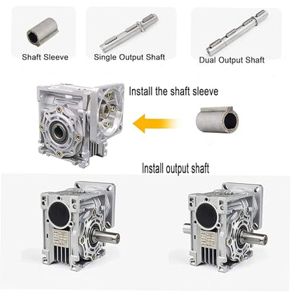 Worm Gear Gearbox Metal Reducer NMRV040,Input 14 mm,Output 18mm - size: 50:1
