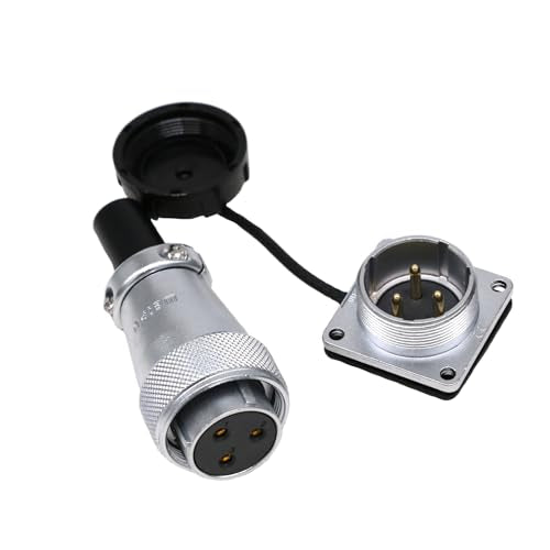WS24 3 Pin Waterproof Connector Female Male Panel Mount Plug Socket Quick Screw Locking Aviation Circular Industrial High Voltage 25A Connector - color: Female Plug and Male Socket, size: 3 Pin