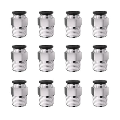 3/8 Push to Connect Fittings npt Thread to 5/16 Air Line Quick - size: 5/16"OD x 3/8"NPT