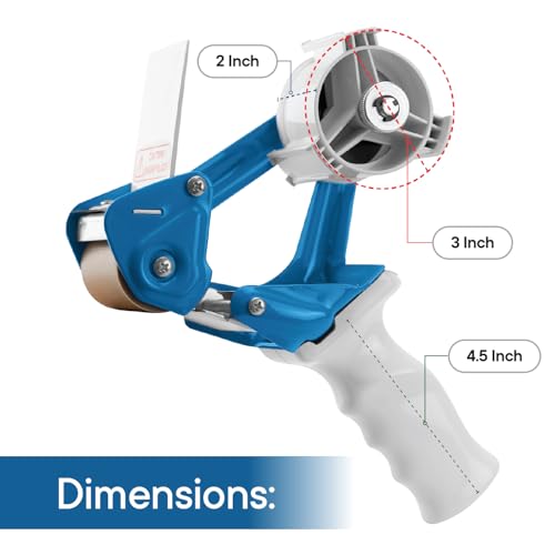 TAPEWELL Heavy Duty Metal Frame Packing Tape Dispenser Gun, 2 inch, Blue - color: Blue, size: 2 Inch