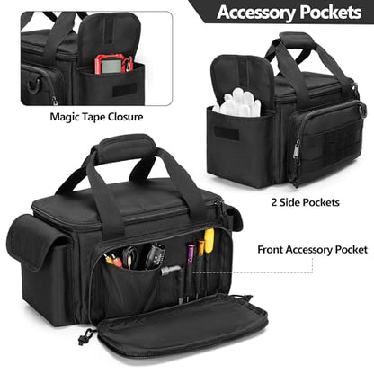 Rexmica Small Tool Bag Tool Storage Organizer Tactical Range Bag, Black - color: Black