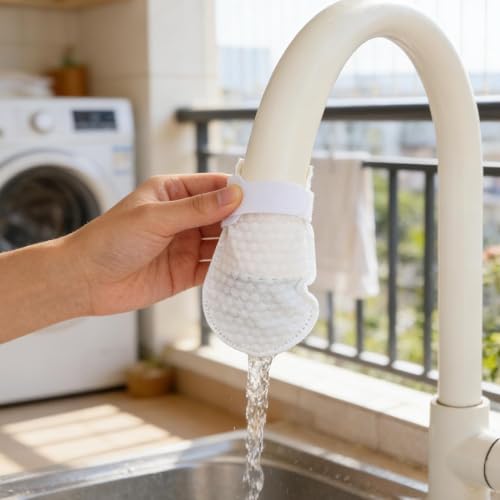 1set Thickened Splash-Proof Universal Faucet Filter Bag for Home and Kitchen,30pcs Filter Bags and 2 Fastening Straps,