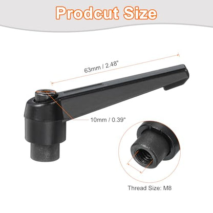 uxcell 3Pcs M8 Adjustable Knobs Handle Female Thread Push Button Ratchet Quick Release Locking Rotating Bolt for Lathe Machinery, Black - size: M8