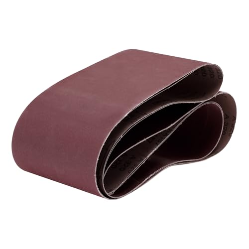 uxcell 2pcs 6" x 89" Sanding Belts 320 Grits Aluminum Oxide Abrasive Belt Sander Paper Sanding Papers for Metal Wood Grinding Polishing, Reddish Brown - size: 320 Grits