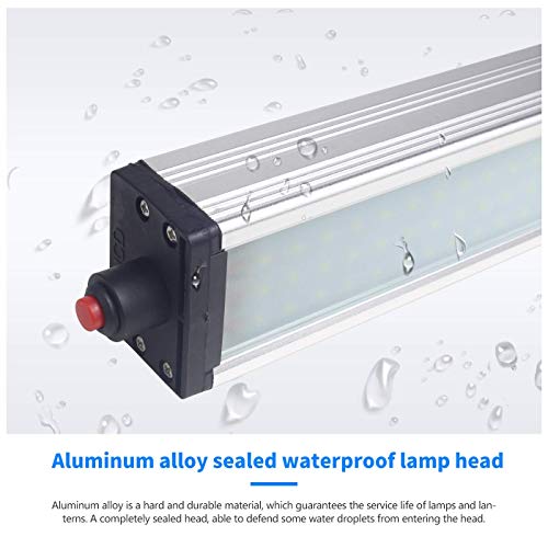 Magnetic Work Light, LED Machine Light with 44 LEDs, Waterproof with 19 Inch Gooseneck, IP66 Rating, 800 Lumen, 120 Volt for Lathe Machine Tools - size: 800 lumens + Magnetic Base + Two-Pin Plug