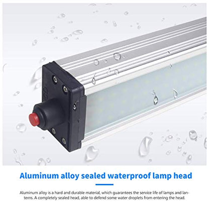 Magnetic Work Light, LED Machine Light with 44 LEDs, Waterproof with 19 Inch Gooseneck, IP66 Rating, 800 Lumen, 120 Volt for Lathe Machine Tools - size: 800 lumens + Magnetic Base + Two-Pin Plug