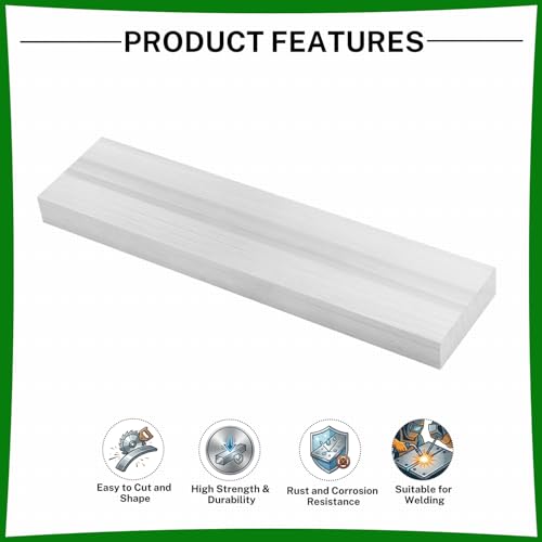 6061 Aluminum Flat Bar, 0.6" Thickness X 2" Width X 8" Length Aluminum Flat Plate, Solid Aluminum Bar for Crafting, Industrial Building - size: 0.6" X 2" X 8"