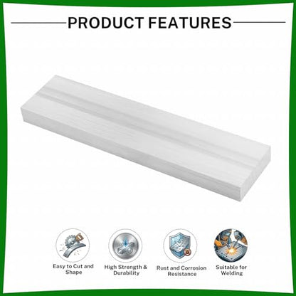 6061 Aluminum Flat Bar, 0.6" Thickness X 2" Width X 8" Length Aluminum Flat Plate, Solid Aluminum Bar for Crafting, Industrial Building - size: 0.6" X 2" X 8"