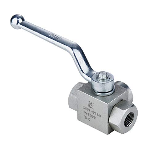 Taixin 3way High Pressure Ball Valve 3/8 inch NPT Female Hydraulic Ball Valve KHB3K L-Bore - size: 3/8 NPT, style: KHB3K