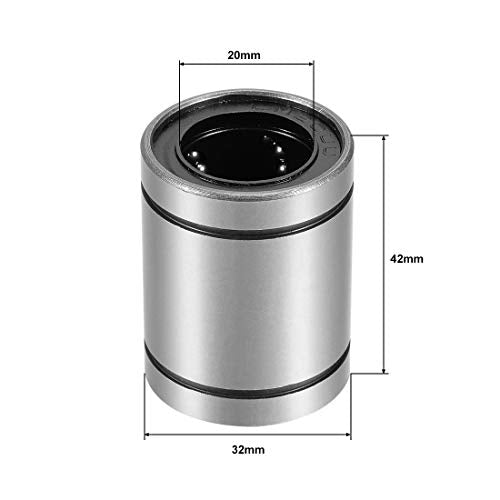 uxcell LM20UU Linear Ball Bearings 20mm Bore 32mm OD 42mm Long for CNC Machine 3D Printer 4pcs - size: 20mm