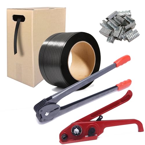 Banding Strapping Kit -Tensioner Sealer 3500ft Poly Strap 200 Seals - color: 5kg kit(blue)