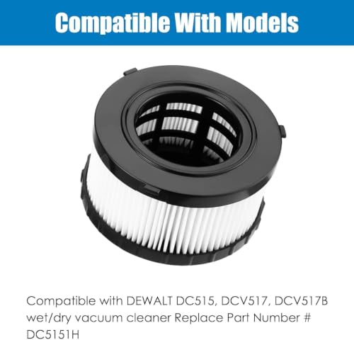 4 Pack DC5151H HEPA Filter Replacement for DEWALT DC5151H DC515 DCV517 Wet/Dry Vacuum