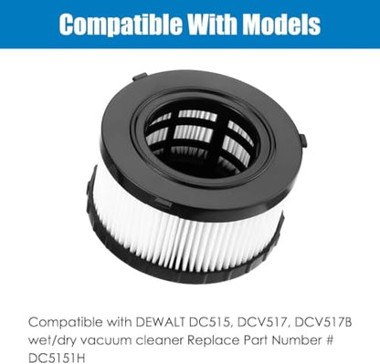 4 Pack DC5151H HEPA Filter Replacement for DEWALT DC5151H DC515 DCV517 Wet/Dry Vacuum