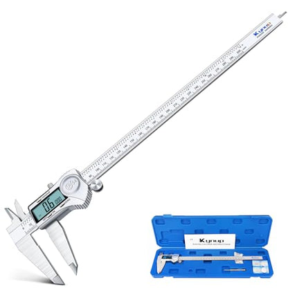 Kynup Digital Caliper Measuring Tool, 12 Inch Stainless Steel Micrometer - color: Silver, size: 300mm