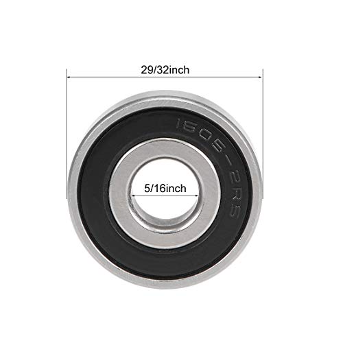 uxcell 1605-2RS Deep Groove Ball Bearings Z2 5/16 X 29/32 X 5/16inch Double Sealed Chrome Steel 2pcs - size: 5/16"x29/32"x5/16"