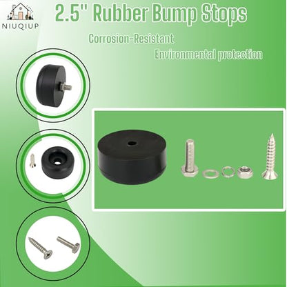 4 Pack 2.5" Heavy Duty Rubber Bumpers for Trailer Ramp Doors & Truck Cargo - Shock Absorbing Door Stops with Bolts/Nuts Kit, Universal Fit Enclosed/Utility Trailers, Generators, Air Compressors