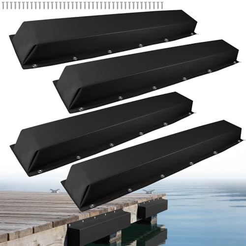 ORLANG 36"/48"/59"/72" Dock Bumpers,Dock Fenders with Stainless Steel Screws,Boat Dock Bumpers,Dock Post Bumper for Docking Edges, Piling, Vertical Poles, Horizontal Decks or Piers(Multiple Colors) - color: Black, style: 59 In-4Pack
