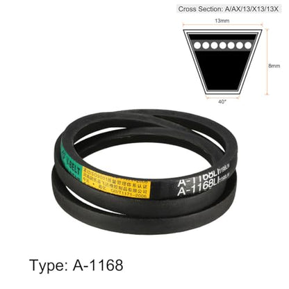 uxcell A1168 V-Belts 1168mm Inner Girth 13mm Top Width 8mm Thickness A-Section Rubber Drive Transmission Belt - size: 1168mm