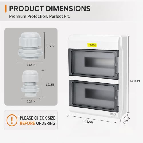 24-Way IP66 Waterproof Din Rail Breaker Box - size: HS-24