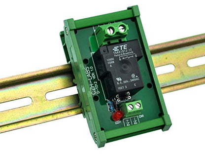 CZH-Labs DIN Rail Mount 12V Passive SPST-NO 30Amp Power Relay Module.