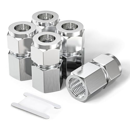 TAISHER 5PCS 304 Stainless Steel Compression Tube Pipe Fitting Connector, 3/8" Tube OD x 1/4" NPT Female - size: 3/8" OD x 1/4" FNPT