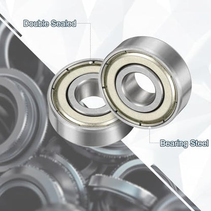 uxcell 1603ZZ Deep Groove Ball Bearing, 3pcs 5/16" x 7/8" x 9/32" Hign Carbon Chrome Steel Z2 Double Metal Sealed Bearing (P6) - size: 1603ZZ 5/16" x 7/8" x 9/32"