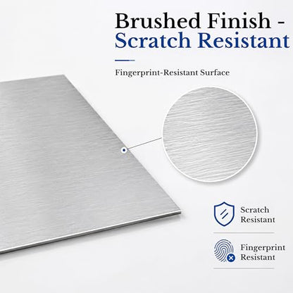 2 Pack 430 Magnetic Stainless Steel Sheets,18 Gauge 24"x24" Brushed Metal - size: 24″× 24″