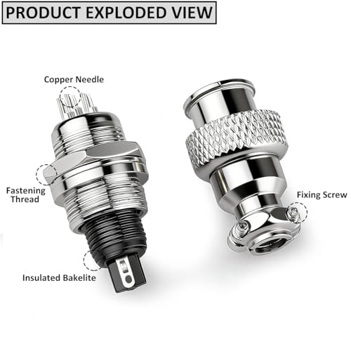 Clyxgs 6-Core Aviation Plug Connector Male Female 12mm Panel Mount Metal Wire Adapter Waterproof Cap 10PCS - style: GX12-6-10