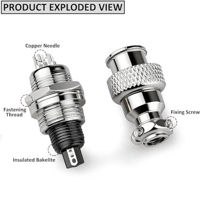Clyxgs 6-Core Aviation Plug Connector Male Female 12mm Panel Mount Metal Wire Adapter Waterproof Cap 10PCS - style: GX12-6-10