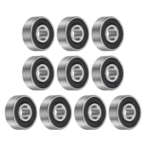 uxcell 10pcs 606-2RS Bearing 6x17x6mm, Chrome Steel Double Rubber Seals Miniature Bearing, Lubricated Deep Groove Ball Bearings, P6 (ABEC 3) - size: 606-2RS