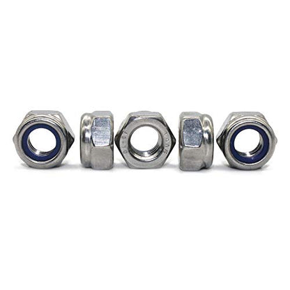 Fullerkreg M12x1.75mm Self-Locking Nylon Insert Hex Lock Nuts - size: M12 14Pcs
