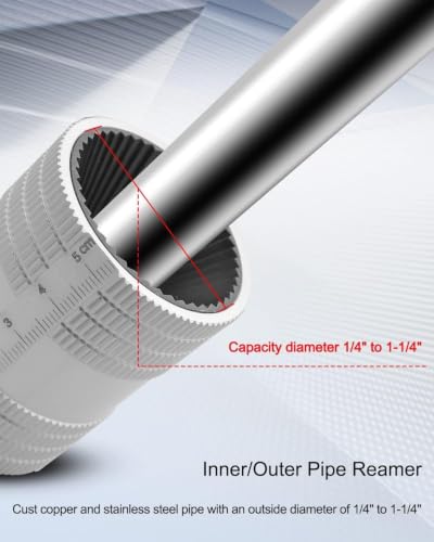 Tube Deburring Tool 1/4" to 1-1/4" Inner/Outer Pipe Reamer Stainless Steel